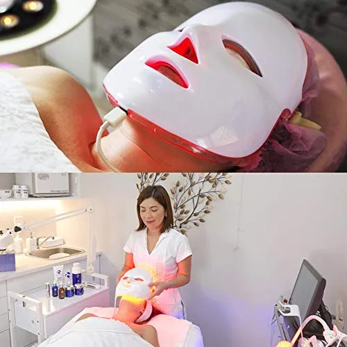 7 Color Facial Mask | Photon Face Skin Care System | Healthy Smooth Skin Rejuvenation | Anti-Aging, Tightening, Toning, Wrinkle Acne Treatment | Collagen Restoring & Whitening Device