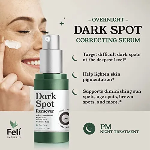 AM/PM Dark Spot Corrector Treatment - Overnight Kojic Acid Dark Spot Remover for Face /Body   AM Vitamin C Hyaluronic Acid Retinol Serum for Face, Tranexamic Acid Age Spot Acne Scar Treatment for Face