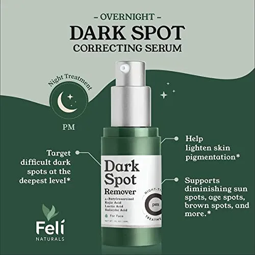 AM/PM Dark Spot Corrector Treatment - Overnight Kojic Acid Dark Spot Remover for Face /Body   AM Vitamin C Hyaluronic Acid Retinol Serum for Face, Tranexamic Acid Age Spot Acne Scar Treatment for Face