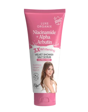 Luxe Organix Niacinamide   Alpha Arbutin Velvet Shower Salt Scrub (320gm)