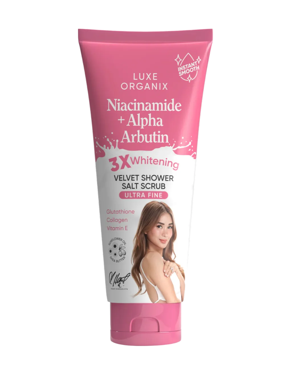 Luxe Organix Niacinamide   Alpha Arbutin Velvet Shower Salt Scrub (320gm)