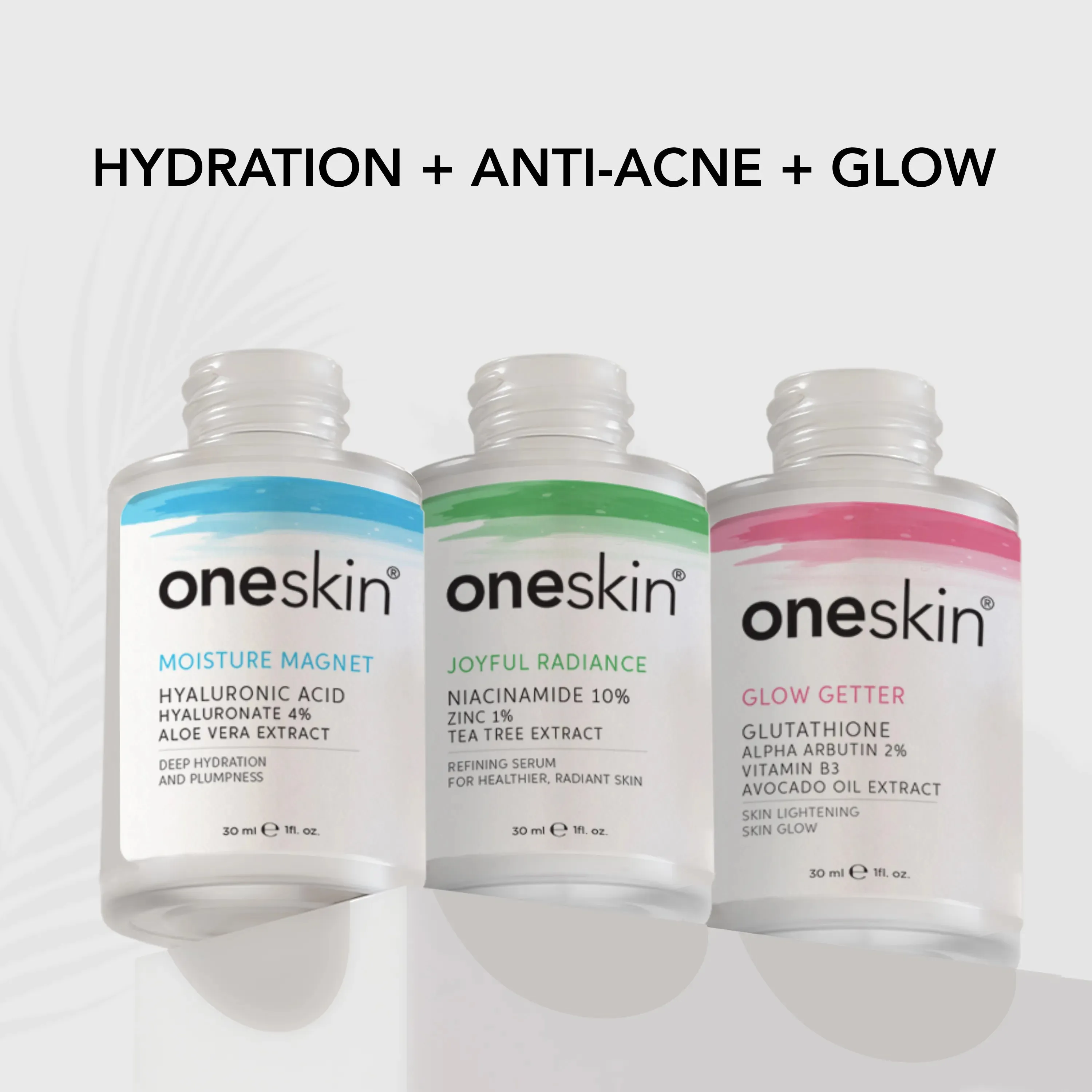 Oneskin Hyaluronic   Niacinamide   Alpha Arbutin Glow Enhancing Serums Bundle