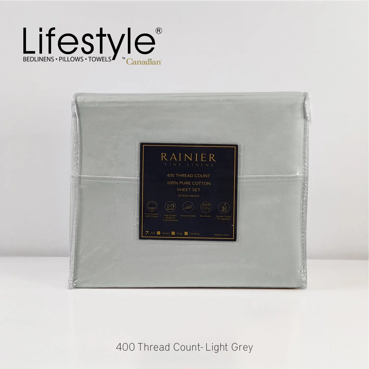 Rainier | 400 Thread Count | 4PC Bed Sheet Set (100% Cotton)