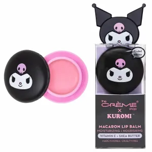 Sanrio Kuromi Macaron Lip Balm in a Display Box-Rasberry Cream Puff-Vitamin E   Shea Butter