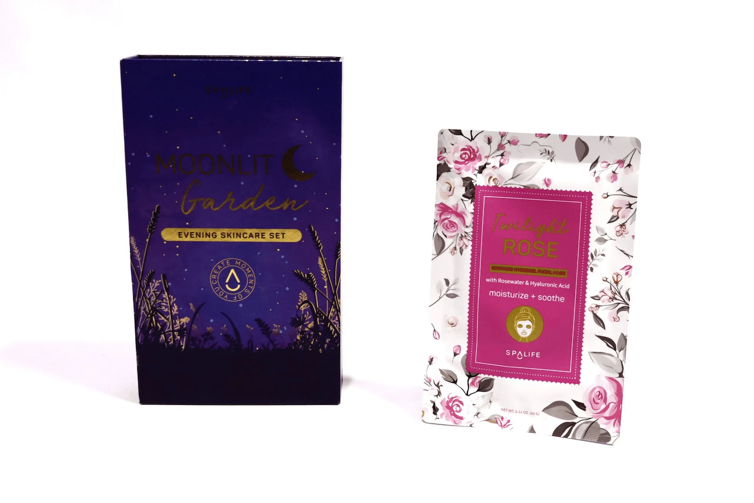 Spa Life Moonlit Garden Evening Skincare Face Masks, Foot, Hand Sleep Gift Set