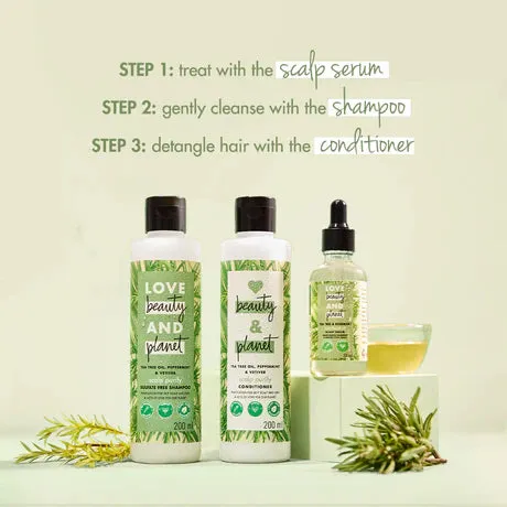 Tea Tree Oil, Peppermint   Vetiver Shampoo   Conditioner   Scalp serum   Scalp Massager Combo